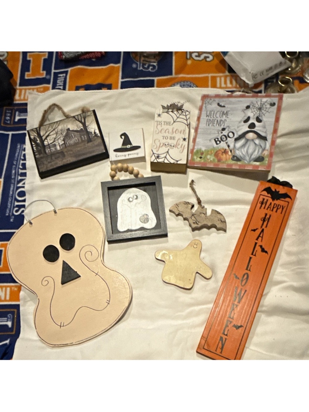 Halloween Wooden Holiday Decor Bundle in Orange, Cream, Black #2
